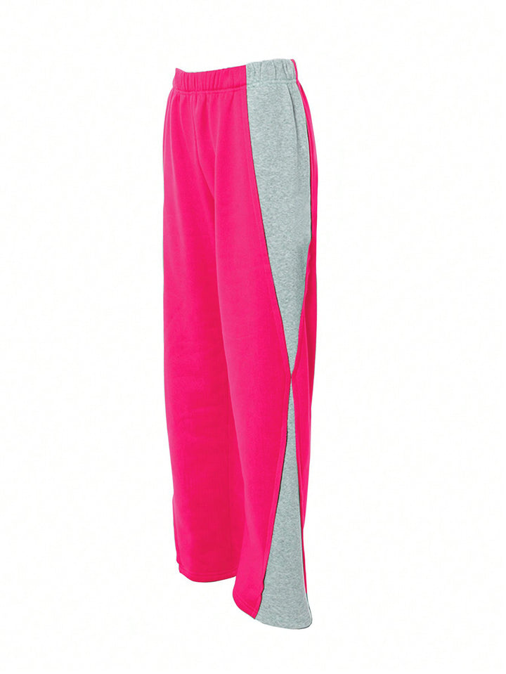Damen Sportive Jogginghose mit seitlichem Schlitz und Kontrast-Einsatz Drune