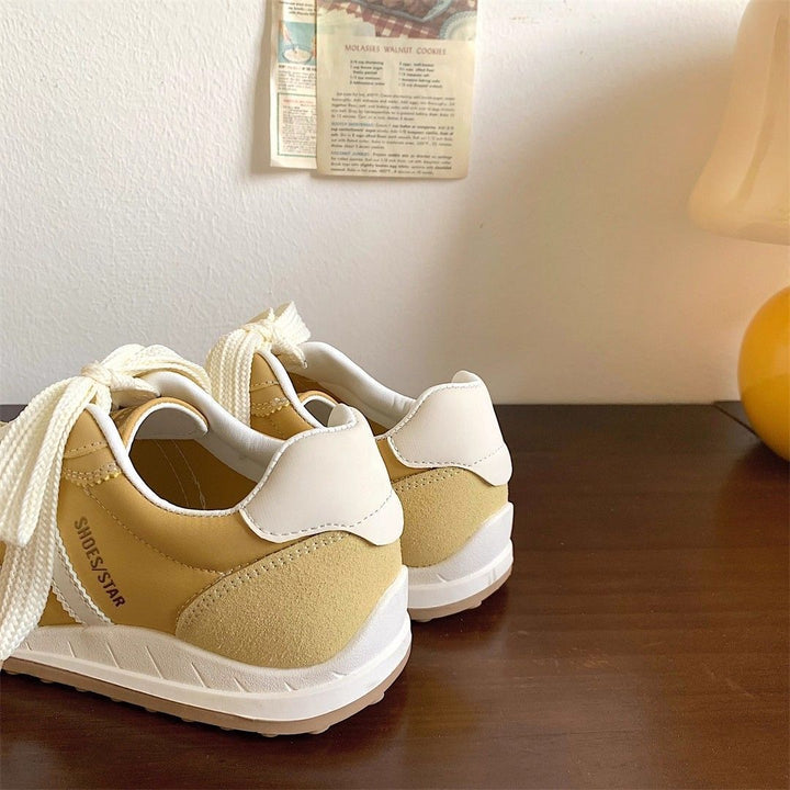 Damen modische Sneakers mit atmungsaktivem Obermaterial und praktischer Schnürung Drune