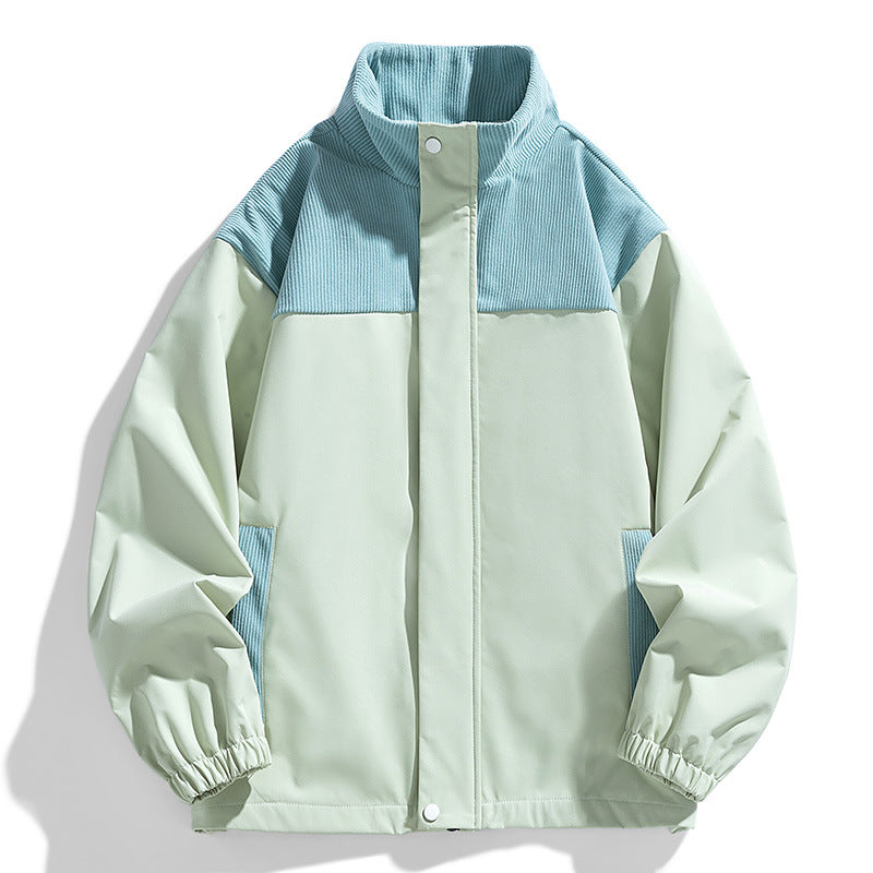 Damen Oversize-Übergangsjacke mit Cordbesatz und Stehkragen Drune