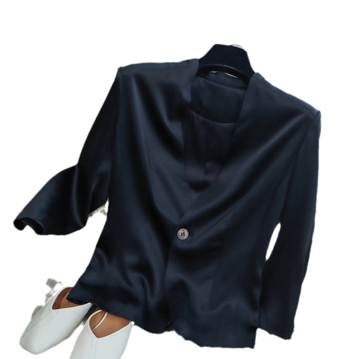 Damen Elegantes, ärmelloses Blazer aus hochwertigem Satin Drune