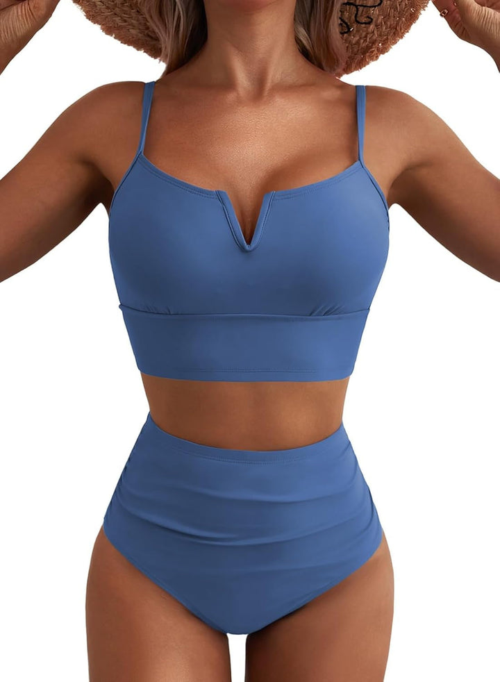 Damen Hochtailliertes Bikini-Set mit modernem V-Ausschnitt und angenehmer Passform Drune