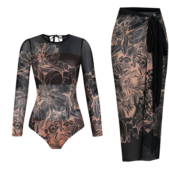 Damen Palazzo-Hose mit floralem Design und elastischem Bund Drune