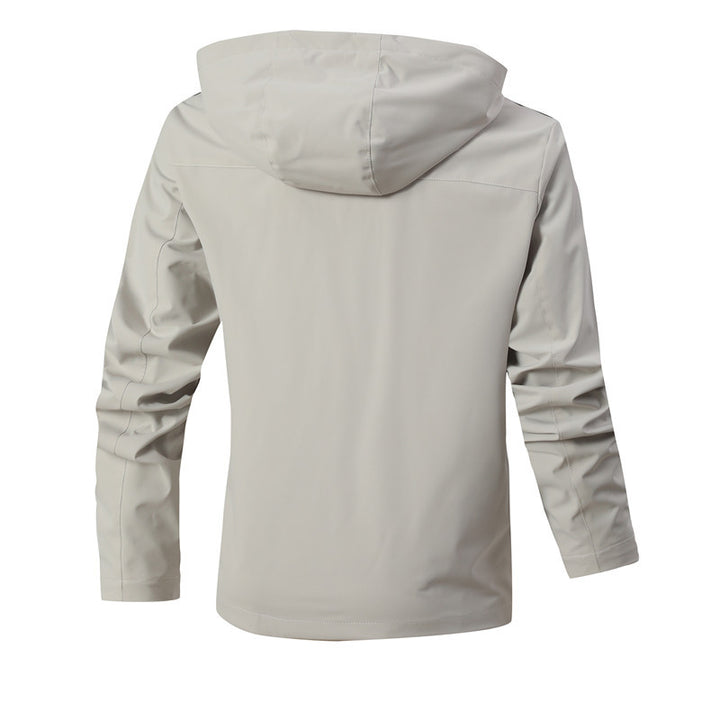 Herren Wasserdichte Softshell-Jacke mit Kapuze, reflektierenden Streifen und kariertem Innenfutter Drune