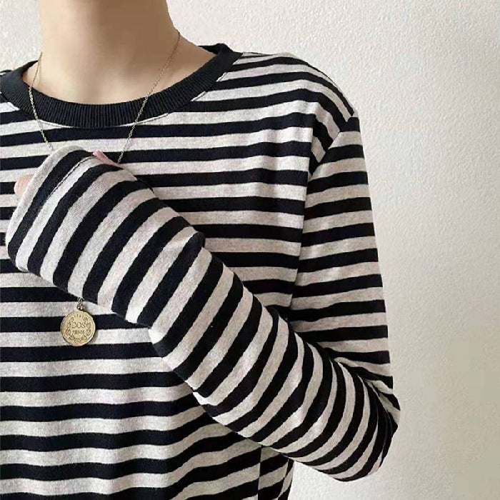 Damen gestreiftes Langarmshirt Drune