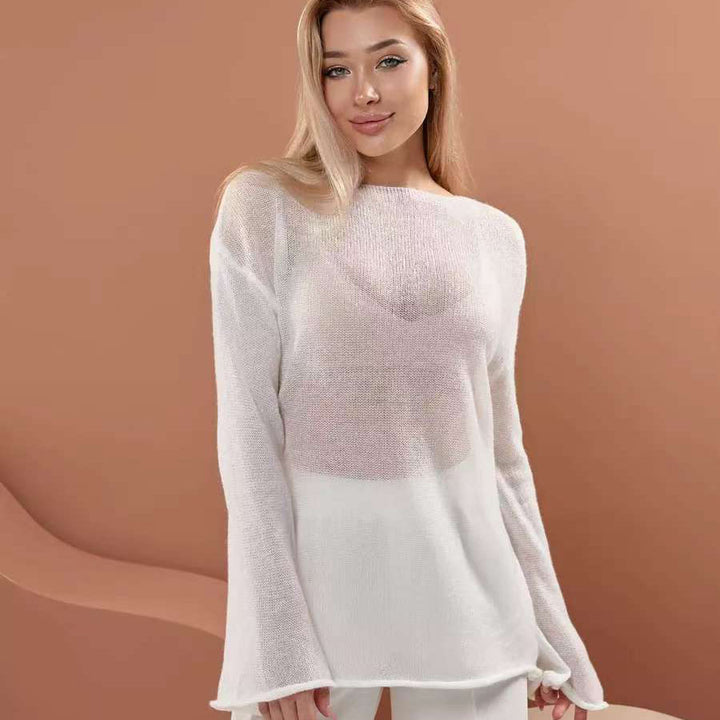 Damen luftiger Oversized-Strickpullover mit weitem Schnitt Drune