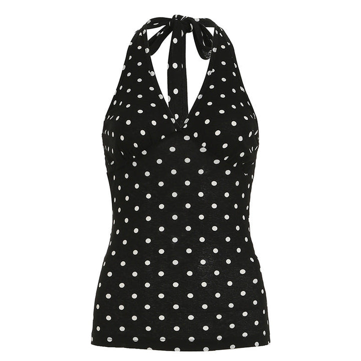 Damen Halterneck Top mit Polka Dots Drune