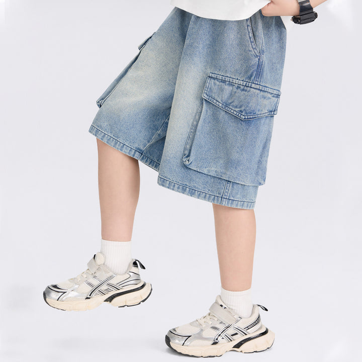 Unisex lässige Cargo-Shorts mit großen Seitentaschen Drune