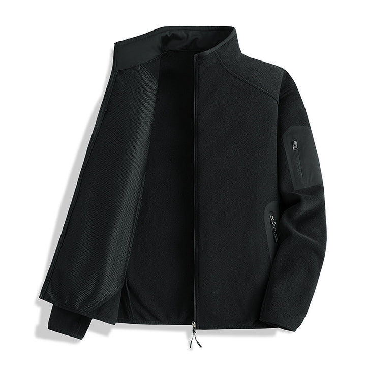 Herren Fleecejacke mit Stehkragen und Softshell-Einsätzen Drune
