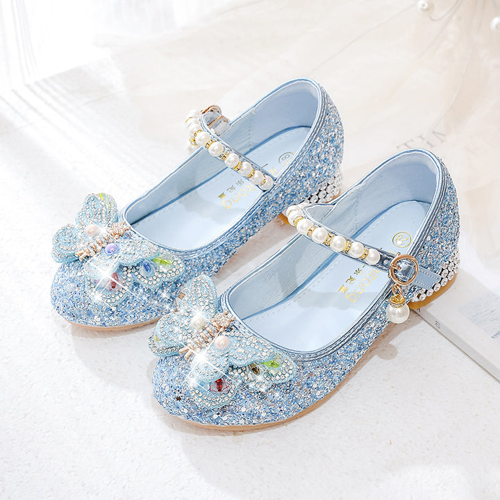 Mädchen Ballerinas mit funkelnden Schmetterlingsapplikationen und Perlenverzierungen Drune