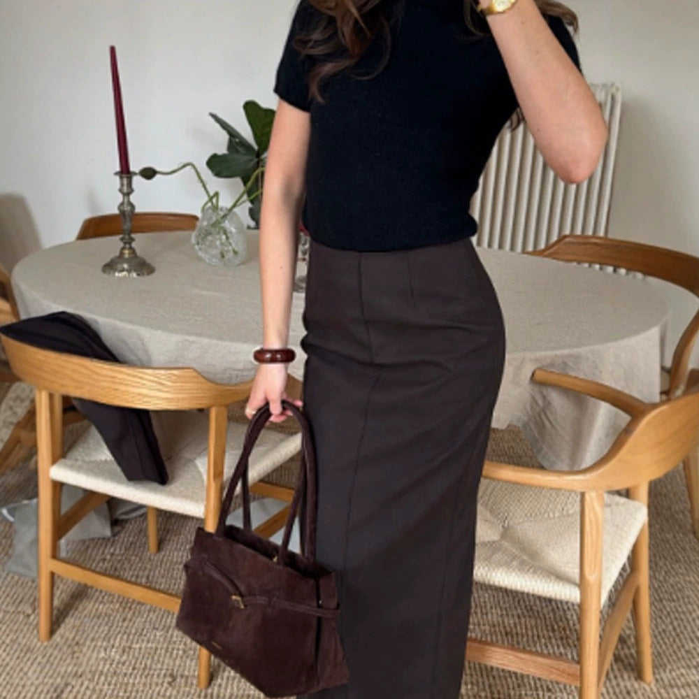 Damen Zweiteiliges Tailoring-Set mit cropped Blazer und hochtailliertem Bleistift-Midirock Drune
