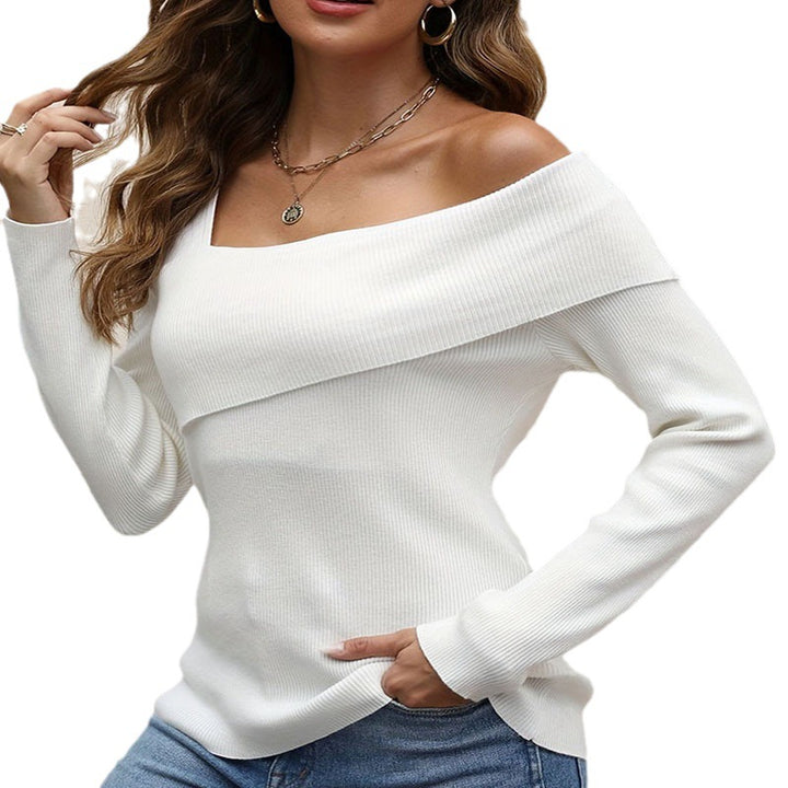 Damen Off-Shoulder Oberteil mit asymmetrischem Design und Rippstruktur Drune