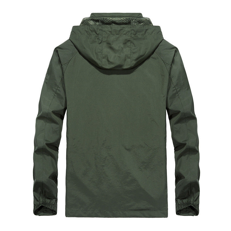 Herren Leichte Kapuzen-Outdoorjacke im technischen Look mit atmungsaktivem Meshfutter und Reißverschlusstaschen Drune