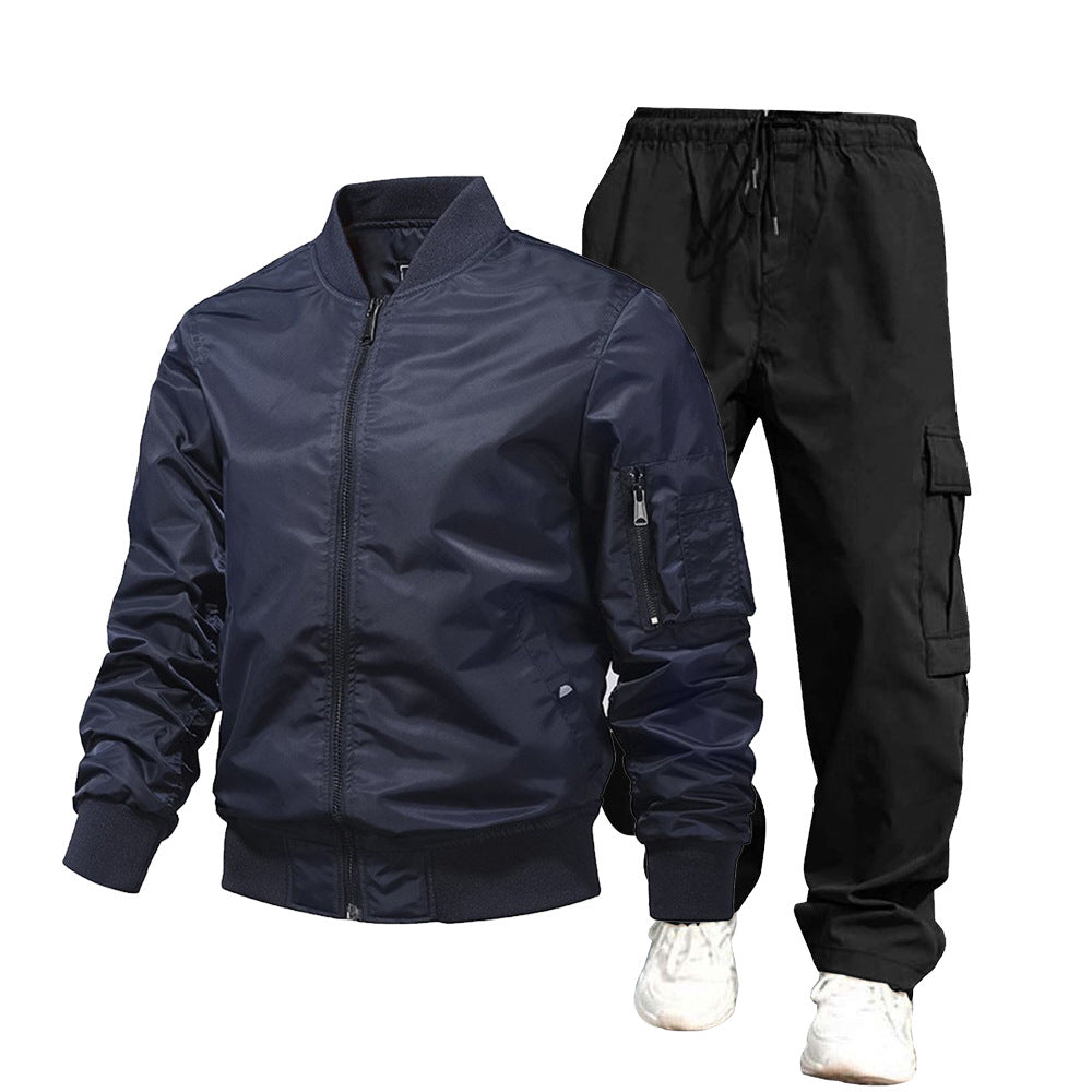 Herren urbane Bomberjacke und Cargo-Hosen Set Drune