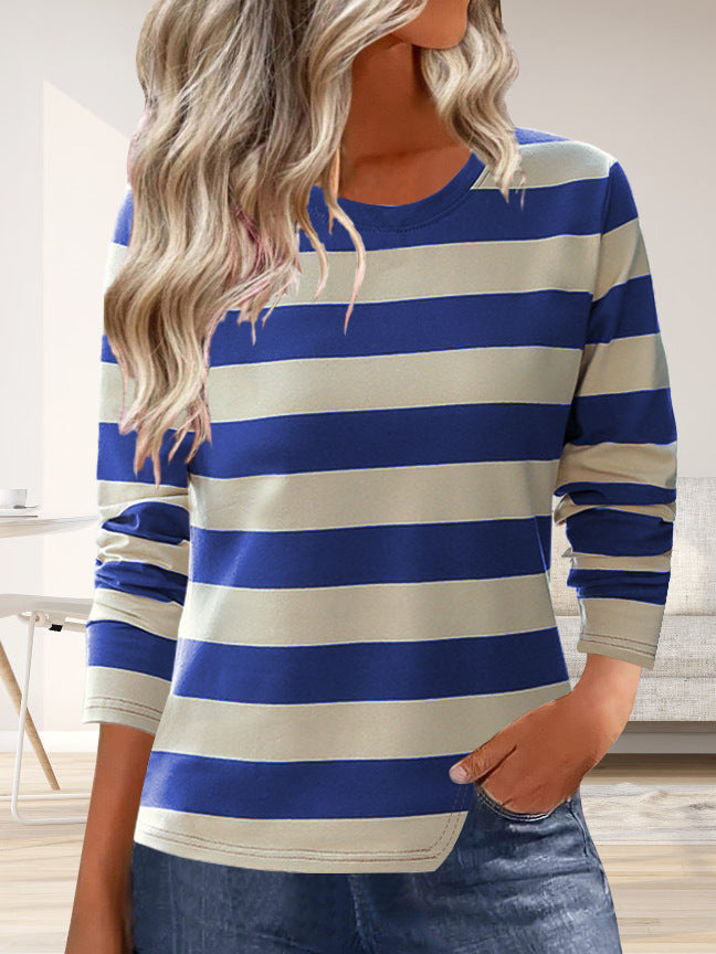 Damen Langarmshirt mit modernem Streifenmuster und bequemer Passform Drune