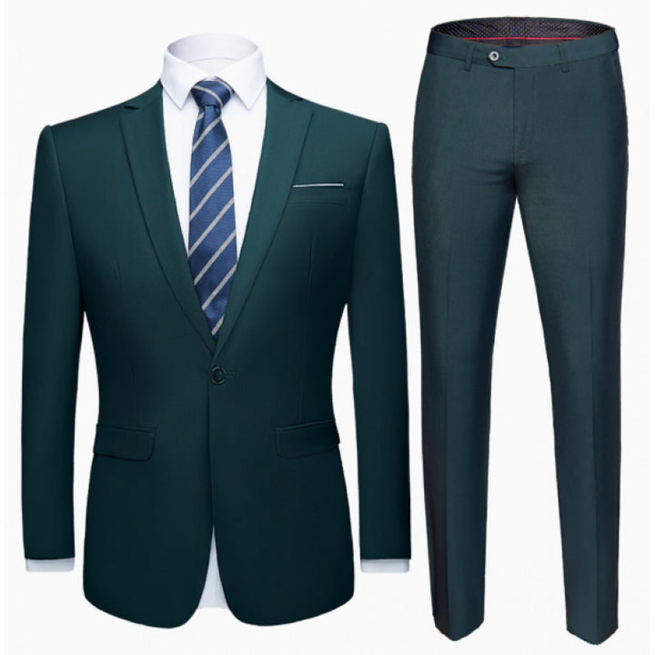 Herren Zweiteiliger Slim-Fit Anzug mit Ein-Knopf-Sakko und schmaler Anzughose Drune