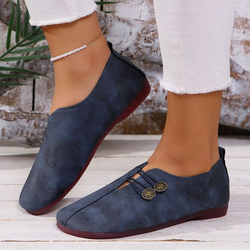 Damen komfortable Slipper mit modischen Knopfdetails Drune