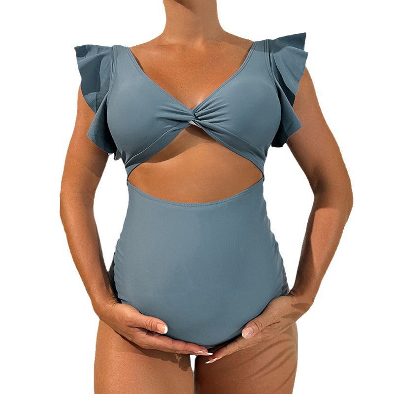 Damen Badeanzug Set mit raffiniertem Knotendesign und modischen Rüschendetails Drune
