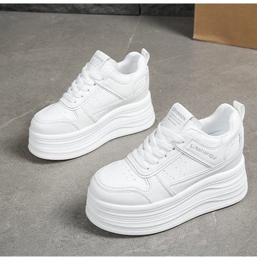 Damen modische Plateau-Sneaker mit strukturiertem Obermaterial und komfortablem Dämpfungssystem Drune