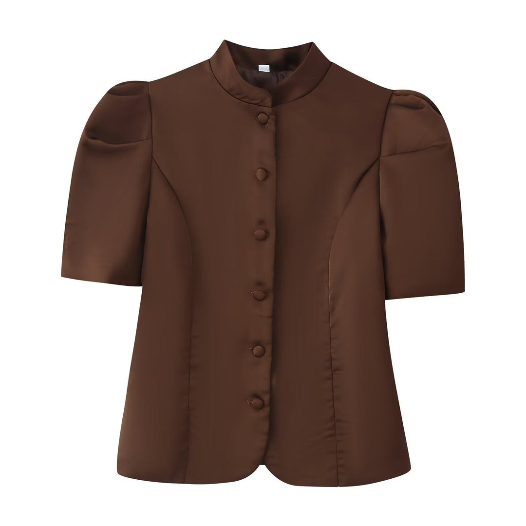 Damen Blazer mit Puffärmeln und elegantem Stehkragen Drune