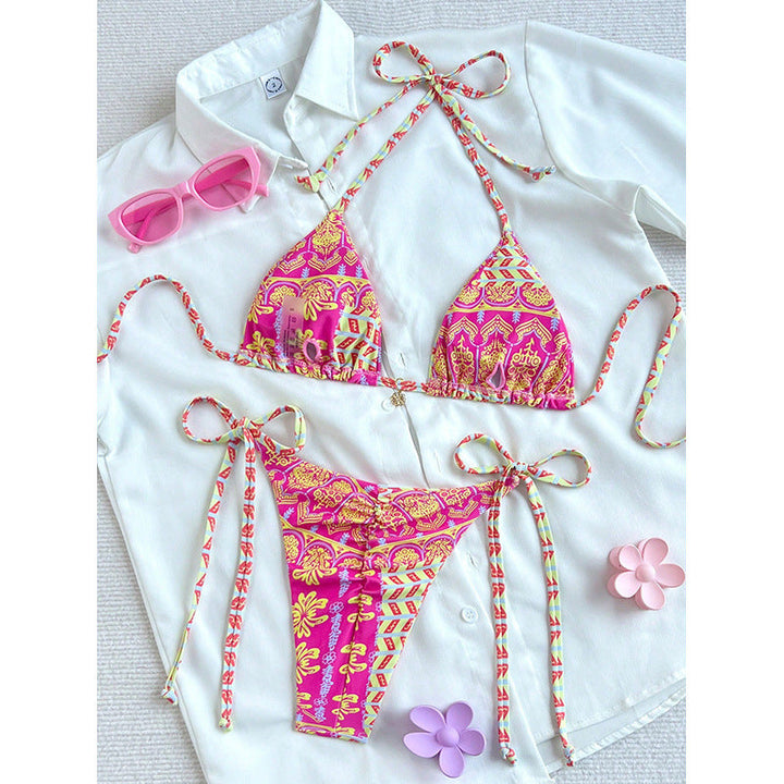Damen Triangel-Bikini mit verspieltem Ethno-Druck Drune