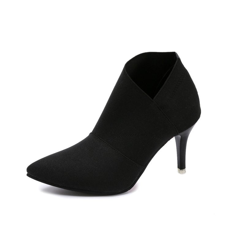 Damen elegante Ankle-Boots mit spitzem Zehenbereich und modischem Stretch-Obermaterial Drune