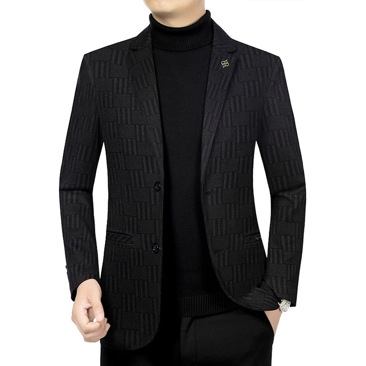 Herren Modernes Einreihiges City-Blazer mit aufgesetzten Taschen und leichter Halbfütterung Drune