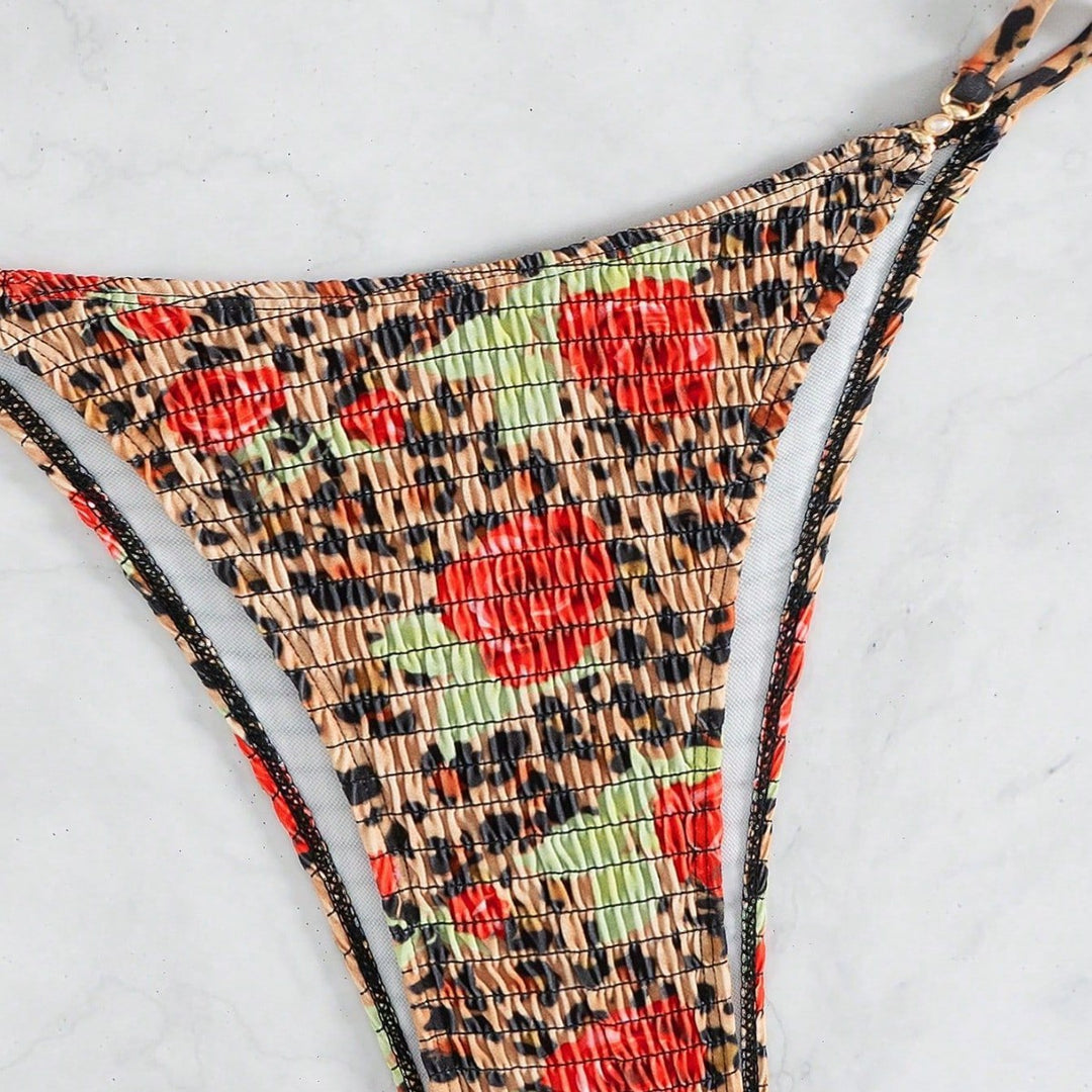 Damen verführerischer Triangel-Bikini mit strukturierter Oberfläche Drune