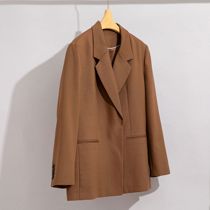 Damen Longline-Blazer mit verdeckter Knopfleiste und schmaler Silhouette Drune