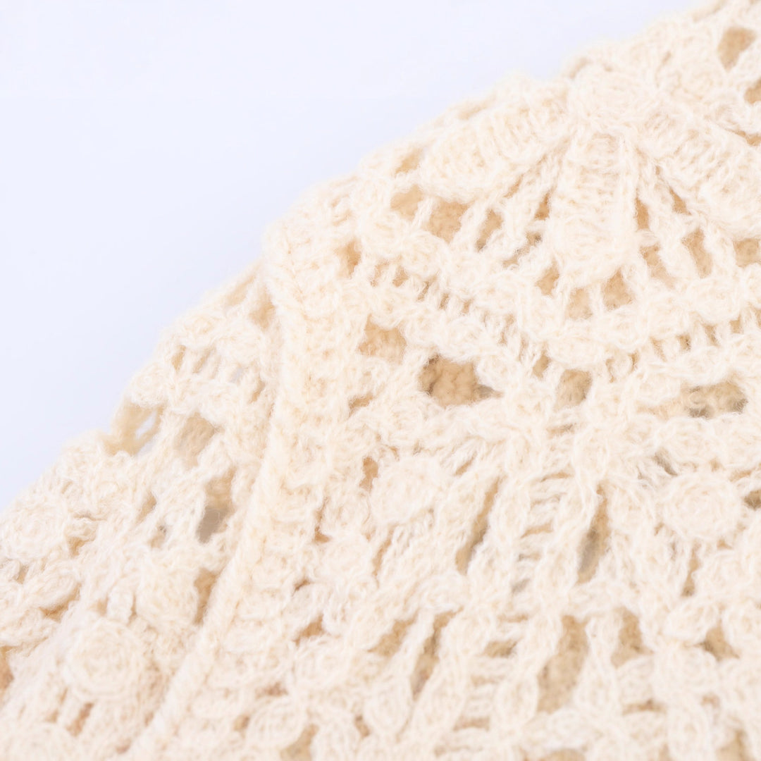 Damen Strickjacke mit filigranem Häkelmuster Drune