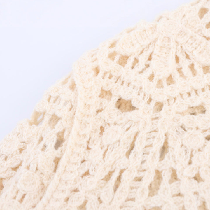 Damen Strickjacke mit filigranem Häkelmuster Drune