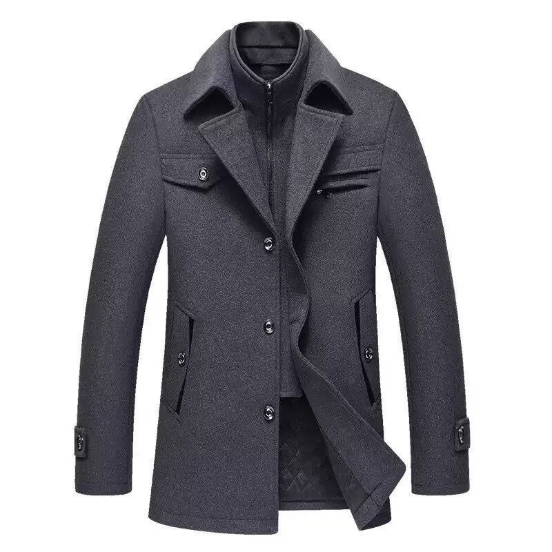 Herren Kurzmantel mit gesteppter Innenjacke und Stehkragen Drune