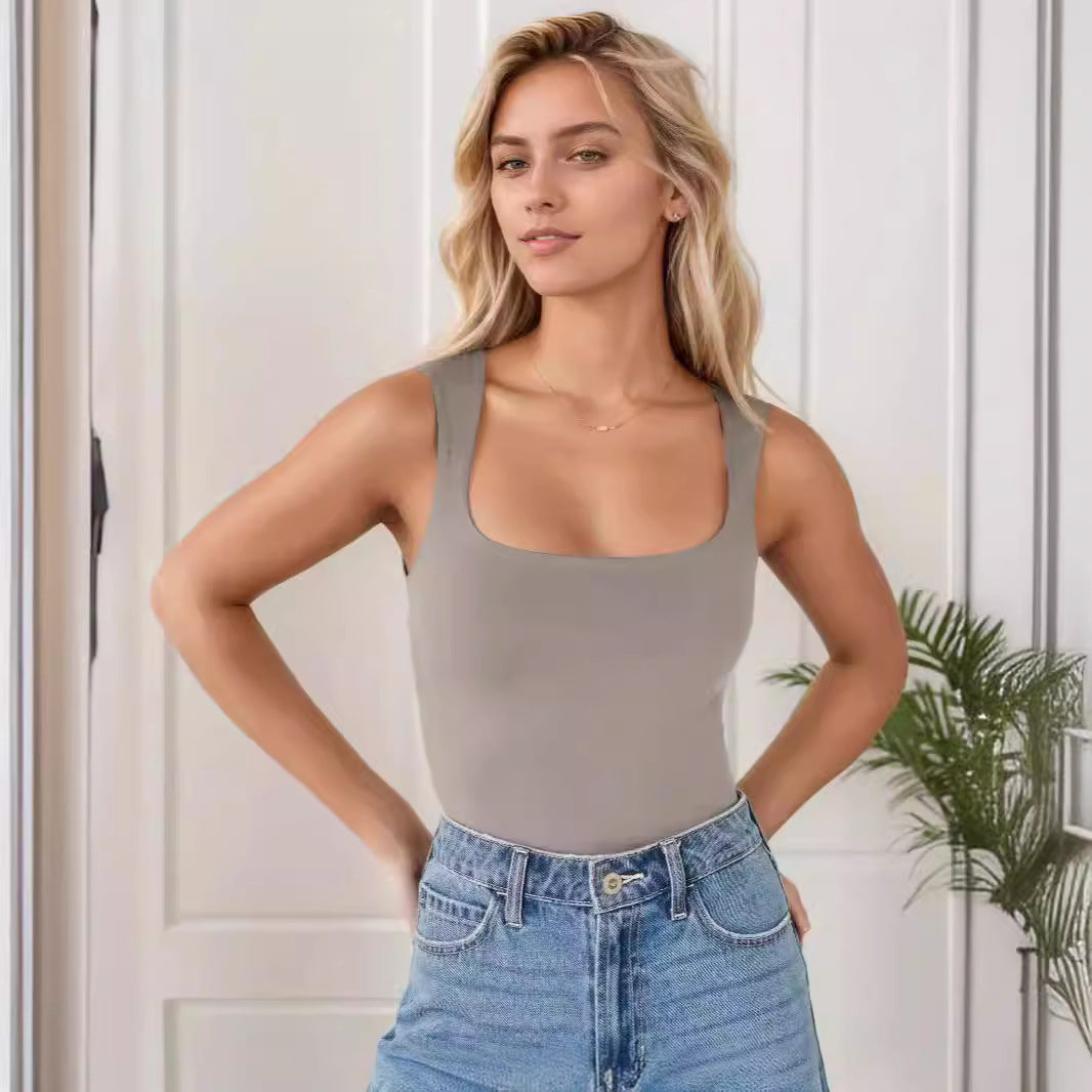Damen Sportlicher Body mit Kreuzrücken Drune