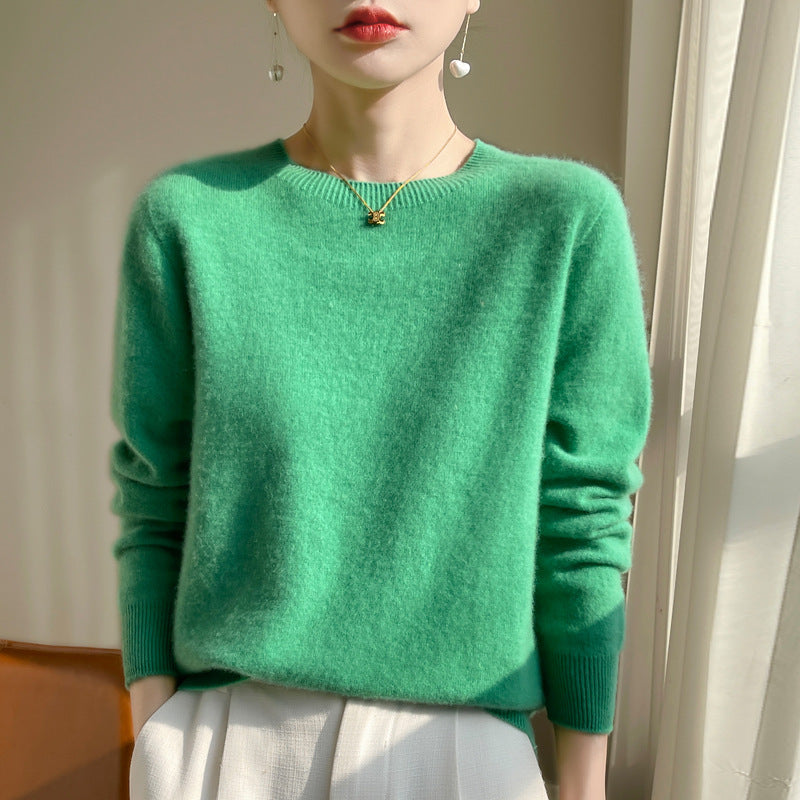 Damen Luxuriöser Kuschelstrick-Pullover mit Rundhals und Mohair-Optik Drune