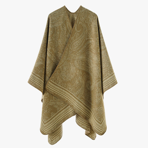 Damen Jacquardponcho mit Paisley‑Jacquard und kimonoähnlicher Oversize‑Silhouette Drune