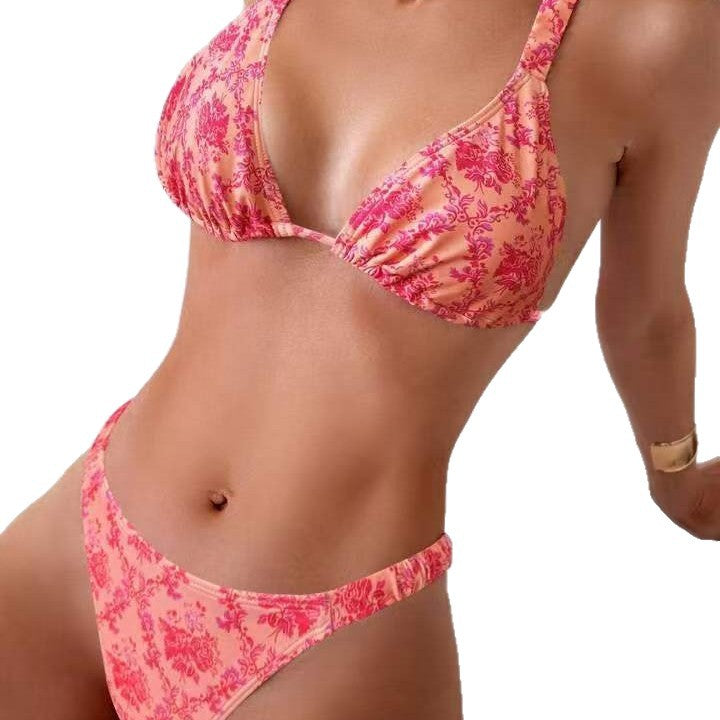 Damen Triangel-Bikini mit floralem Print Drune