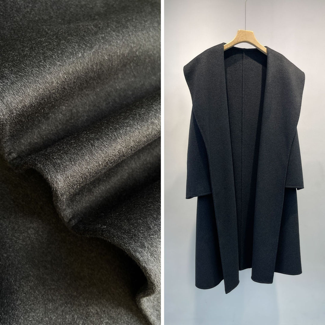 Damen Luxe Langhaarmantel aus Wolle-Mischung Drune