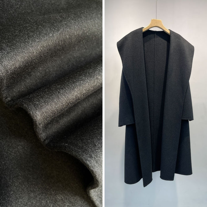 Damen Luxe Langhaarmantel aus Wolle-Mischung Drune