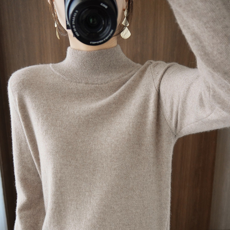 Damen Mockneck-Pullover aus flauschigem Angora-Mix mit legerer Ballonärmel-Silhouette Drune