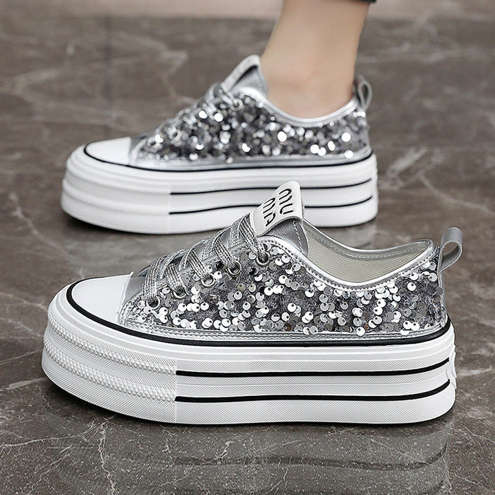 Damen Plateausneaker mit glamourösen Paillettenakzenten Drune