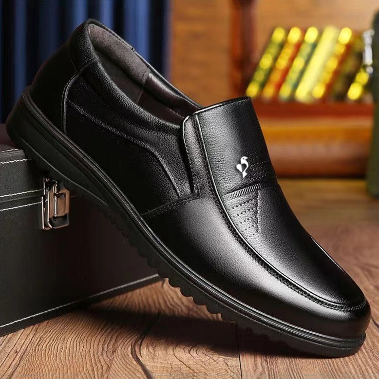 Herren Elegante und bequeme Slip-On Schuhe aus hochwertigem Leder mit rutschfester Sohle Drune