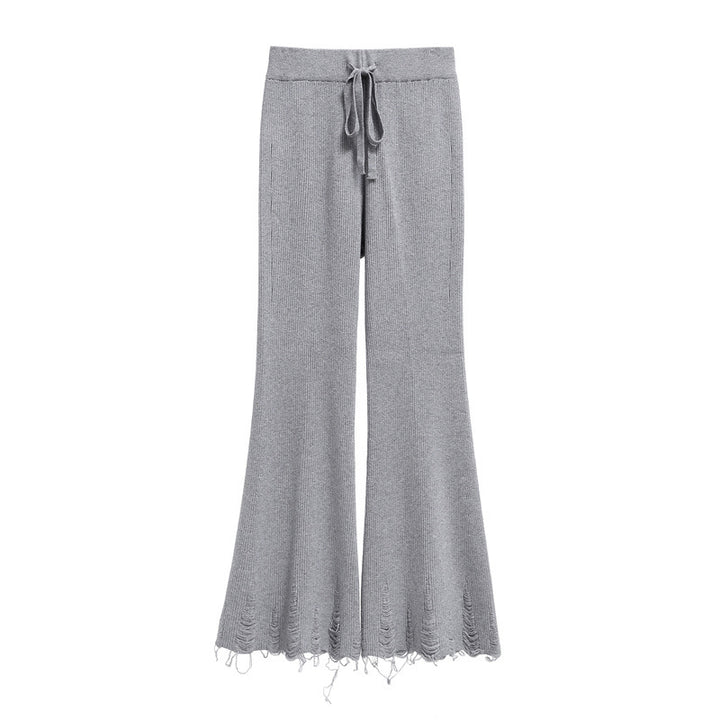 Damen Bequeme und lässige Strickpalazzo-Hose Drune
