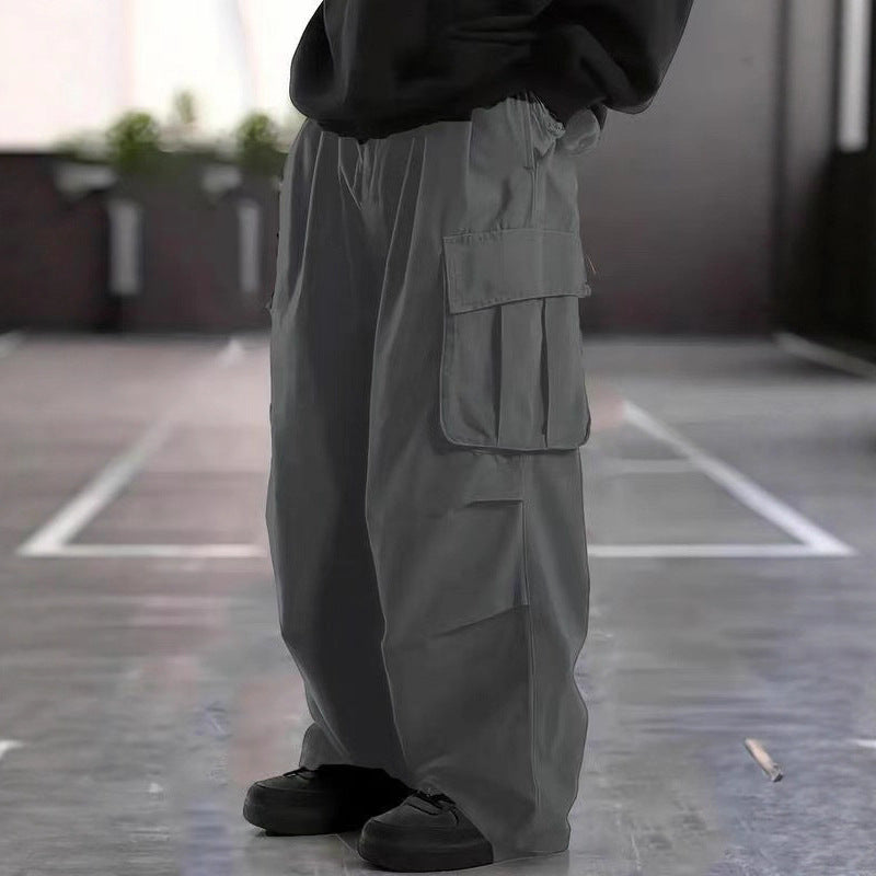 Herren Oversize-Baggy-Cargohose im Urban-Utility-Stil mit elastischem Tunnelzugbund und Mehrfachklappentaschen Drune