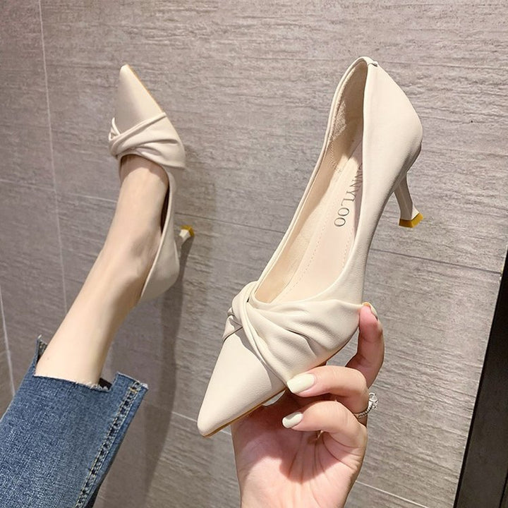 Damen elegante Pumps mit raffiniertem Knoten-Design und stilvollem Absatz Drune