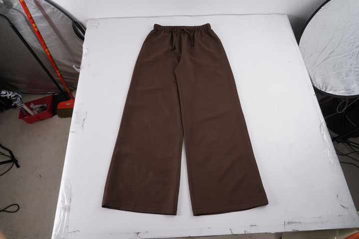 Damen Weite Lounge-Hose mit elastischem Bund und Kordelzug Drune
