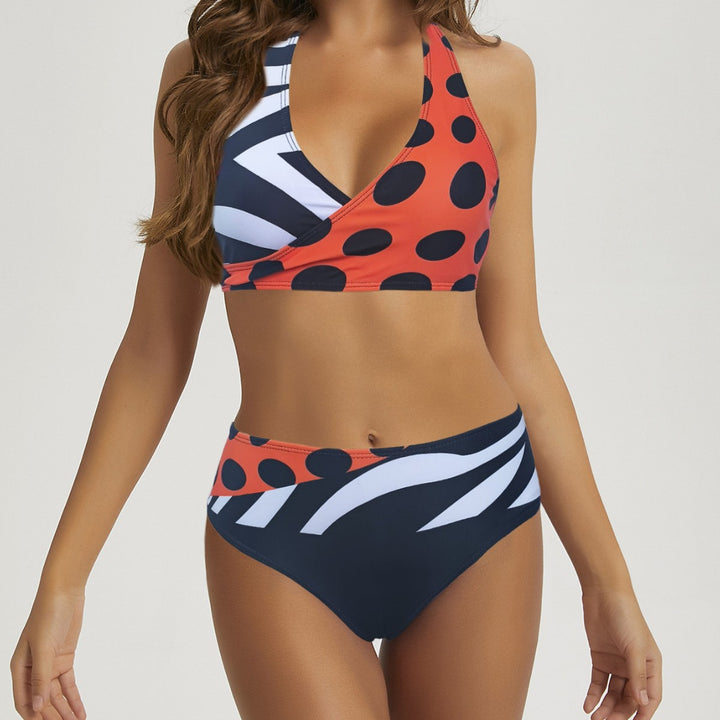 Damen Halter-Bikini mit verspieltem Muster Drune