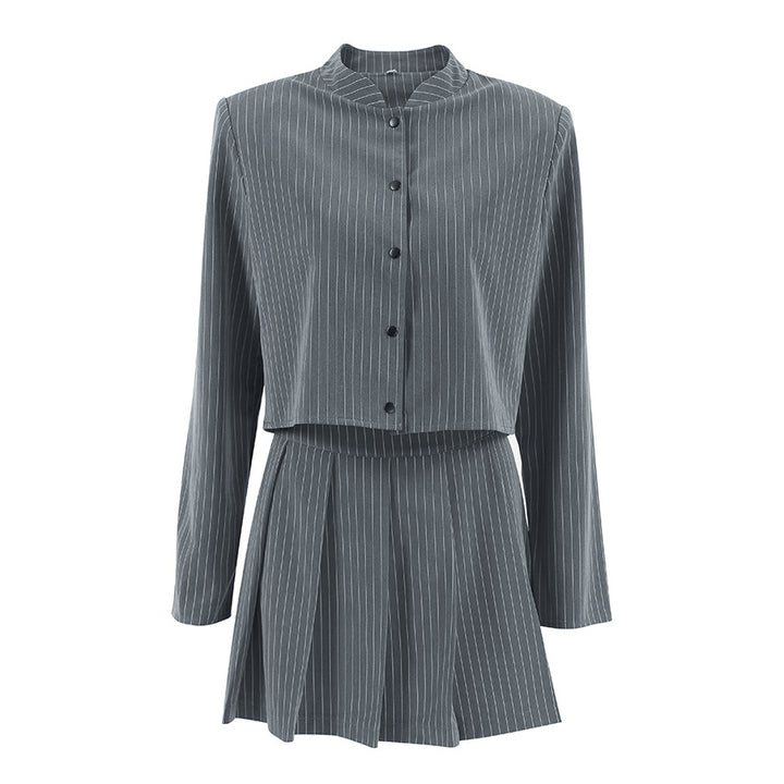 Damen Modischer Cropped Blazer mit klassischen Schultern Drune
