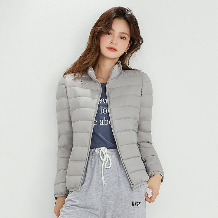 Damen Ultraleichte gesteppte Kapuzenjacke mit ultraflacher Thermowatte Drune