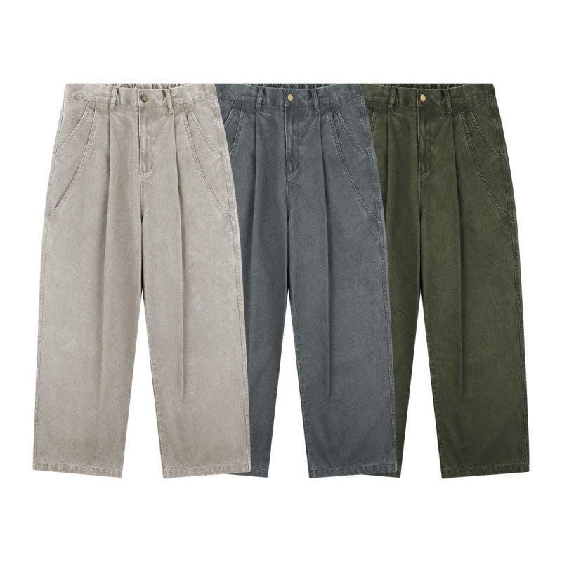 Damen Hochtaillierte Culotte-Hose mit weitem Bein, Bundfalten und soften Denimgriff Drune