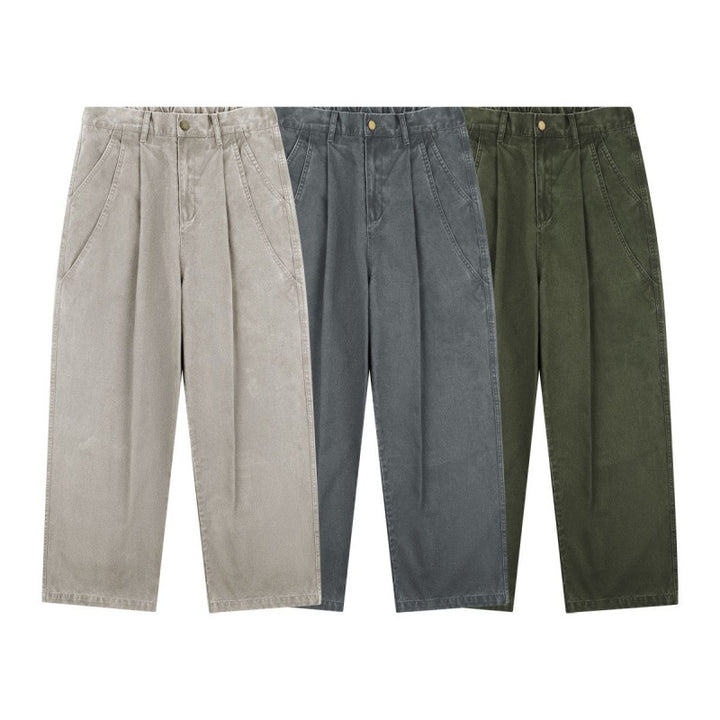 Damen Hochtaillierte Culotte-Hose mit weitem Bein, Bundfalten und soften Denimgriff Drune