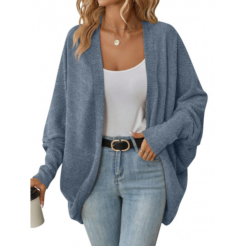 Damen lässige Strickjacke mit oversized Schnitt und lässigen Ärmeln Drune